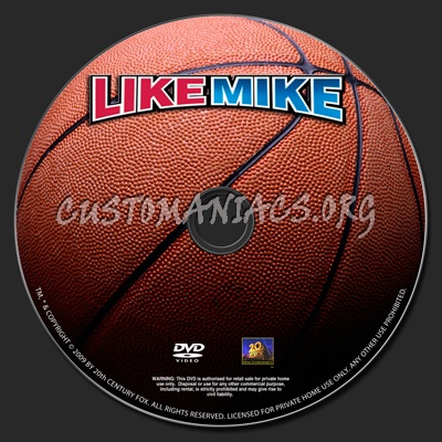 Like Mike dvd label