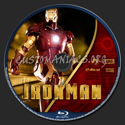 Iron Man blu-ray label