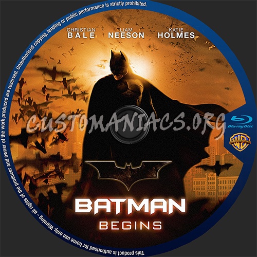 Batman Begins blu-ray label