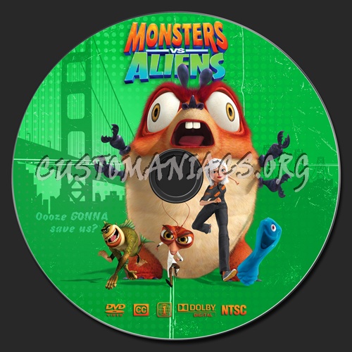 Monsters Vs Aliens dvd label