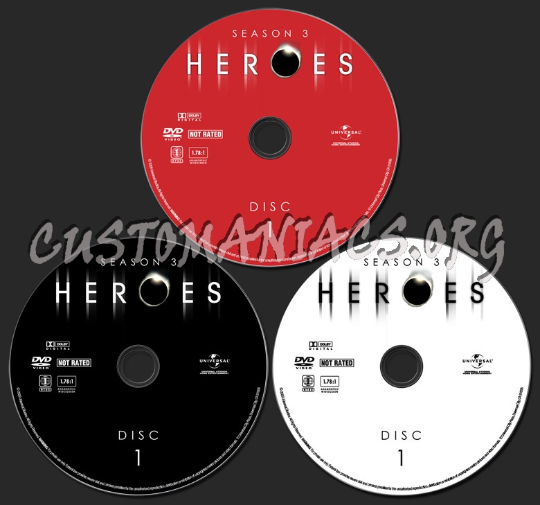 Heroes Season 3 dvd label