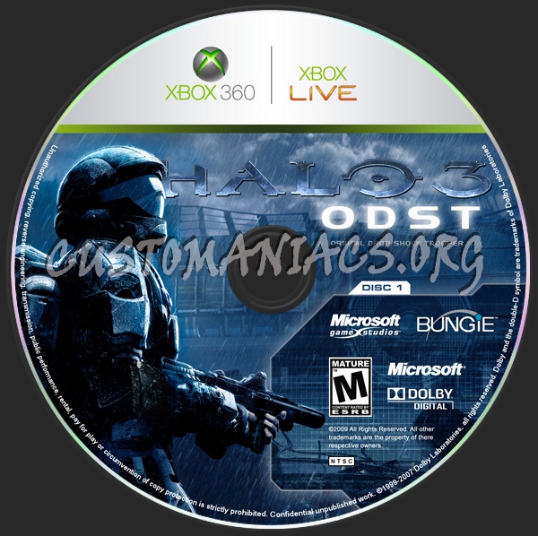 Halo ODST dvd label