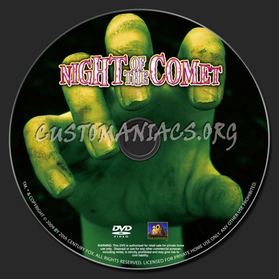 Night Of The Comet dvd label