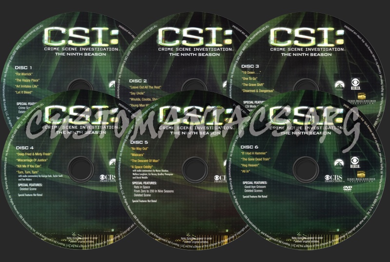 CSI Las Vegas Season 9 dvd label