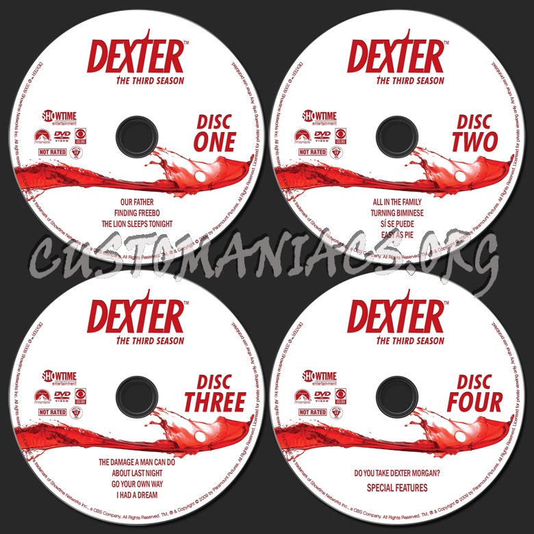 Dexter Season 3 dvd label
