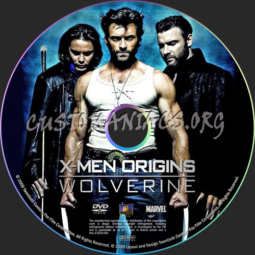 X-Men Origins: Wolverine dvd label