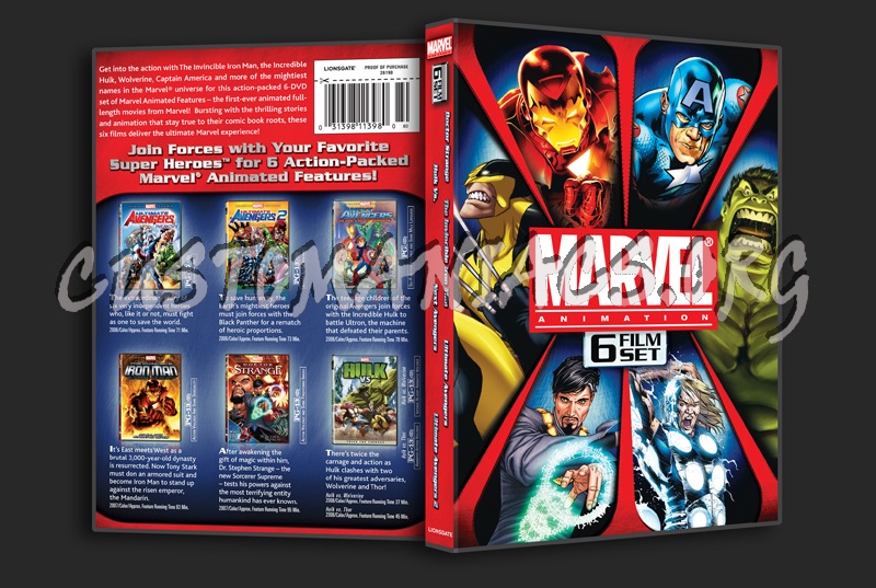 Marvel Animation 6 film set dvd cover - DVD Covers & Labels by  Customaniacs, id: 74008 free download highres dvd cover