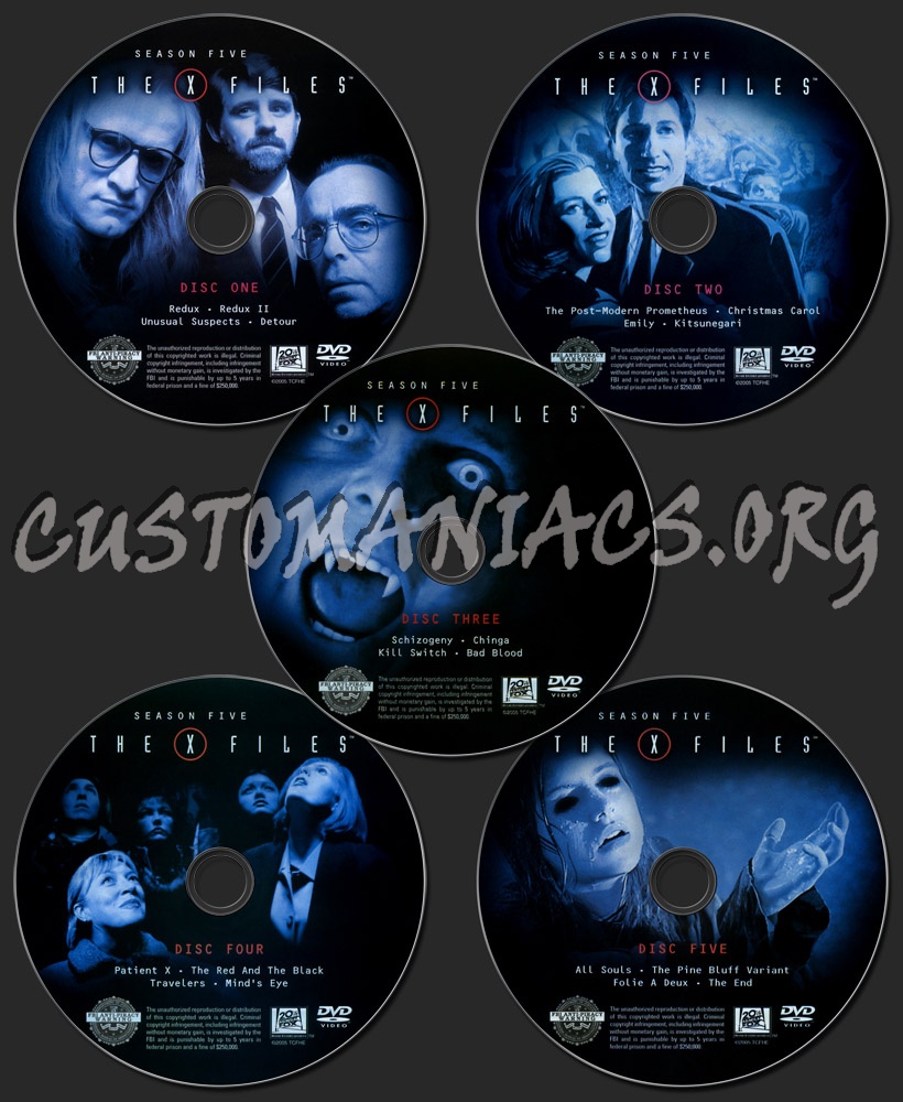 The X Files Season 5 dvd label