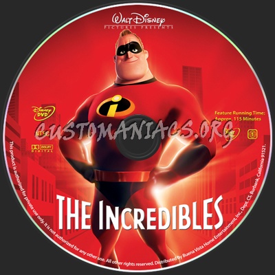 The Incredibles dvd label