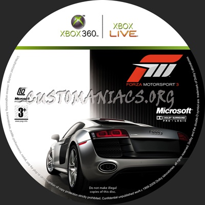Forza Motorsport 3 dvd label