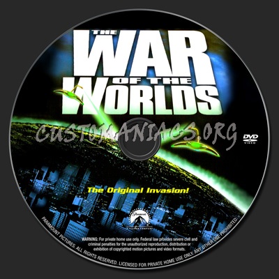 War of the Worlds 1953 dvd label