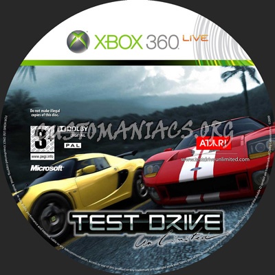 Test Drive Unlimited dvd label