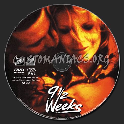9 1/2 Weeks dvd label - DVD Covers & Labels by Customaniacs, id 