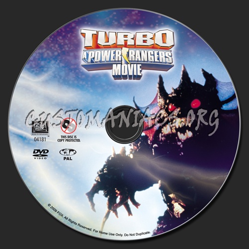 Turbo A Power Rangers Movie dvd label