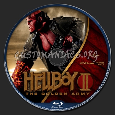 Hellboy II : The Golden Army blu-ray label