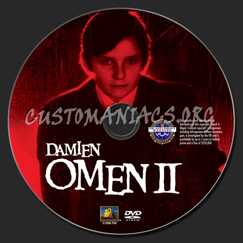 Omen 2: Damien dvd label