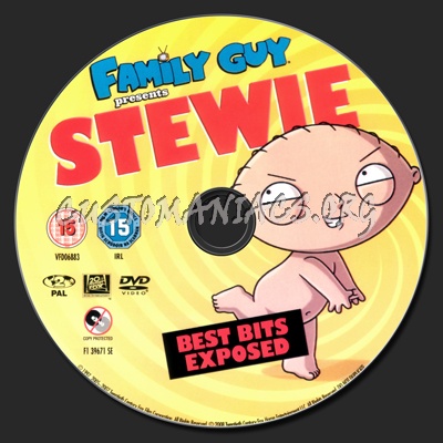 Family Guy Presents Stewie Best Bits Uncensored dvd label