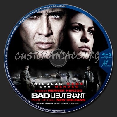 Bad Lieutenant Port of Call New Orleans blu-ray label
