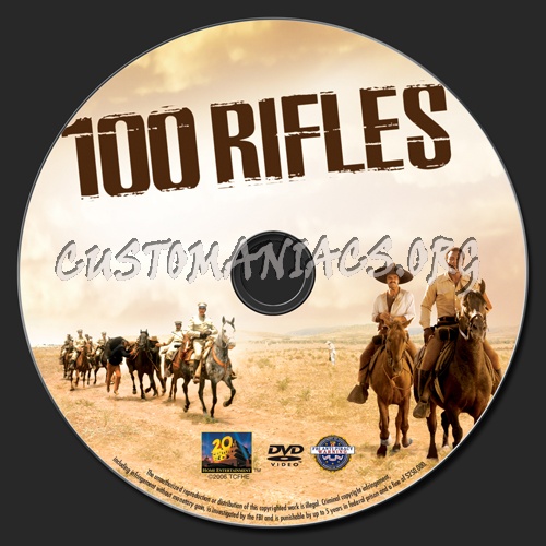 100 Rifles dvd label