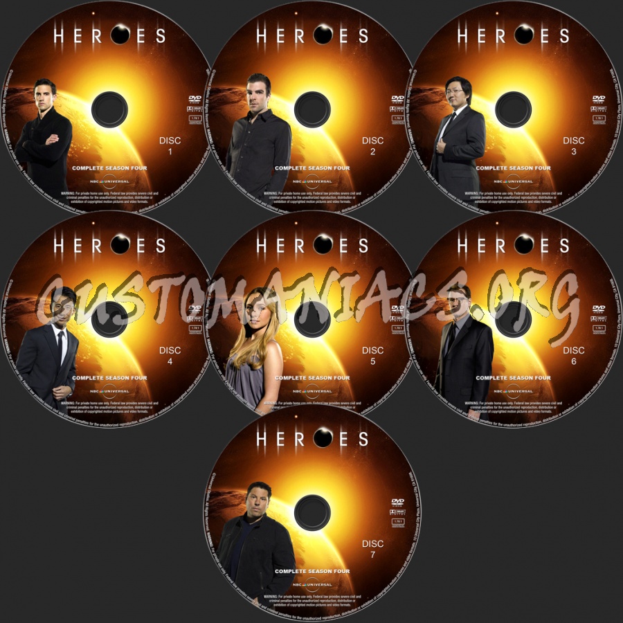 Heroes Season 4 dvd label