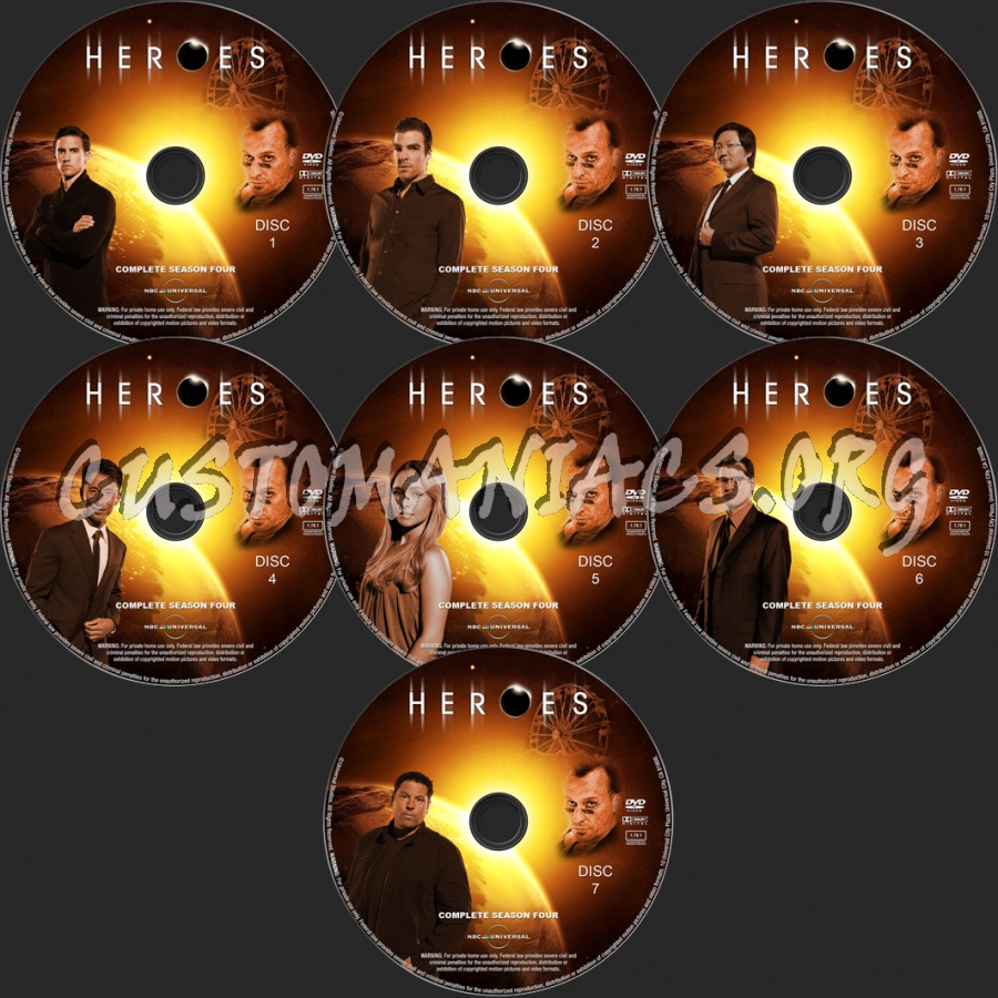Heroes Season 4 dvd label