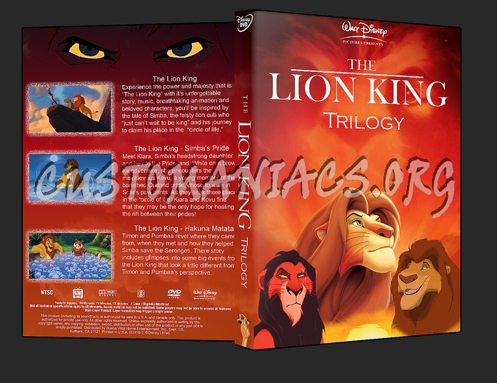 The Lion King Trilogy dvd cover