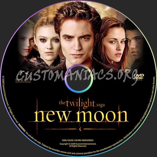 The Twilight Saga: New Moon dvd label