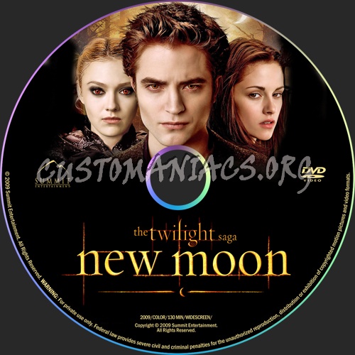 The Twilight Saga: New Moon dvd label