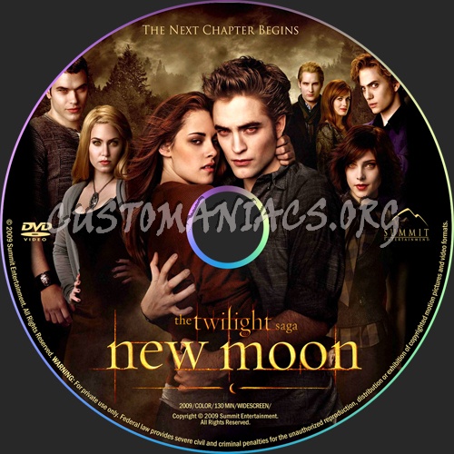 The Twilight Saga: New Moon dvd label