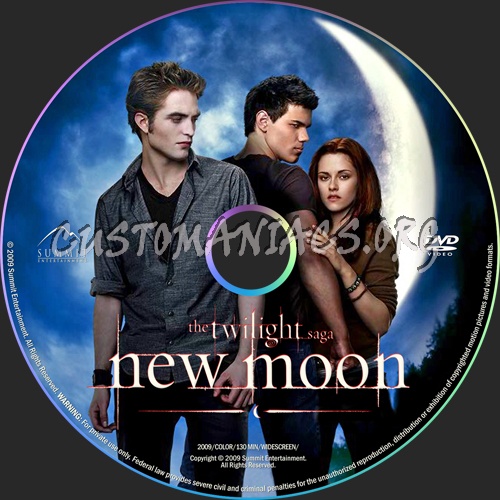 The Twilight Saga: New Moon dvd label