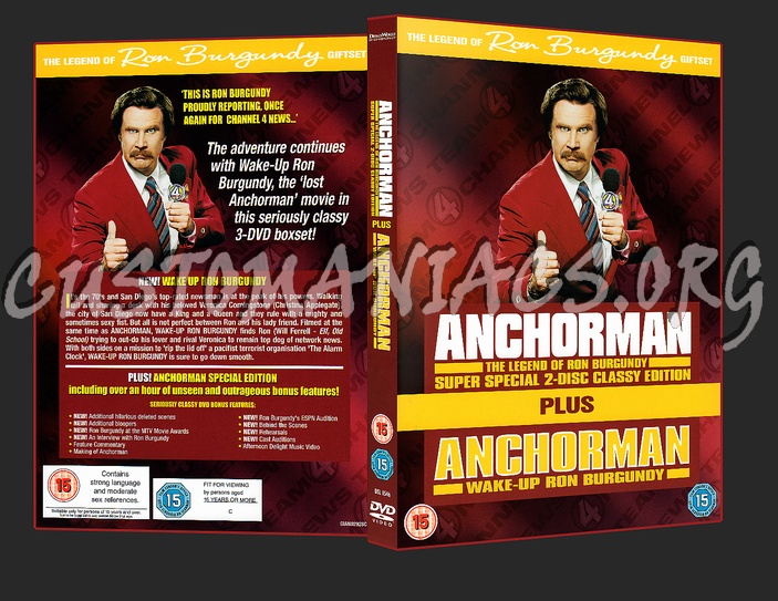 Anchorman Plus Anchorman Wake-Up Ron Burgundy dvd cover