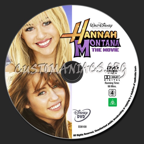 Hannah Montana The Movie dvd label