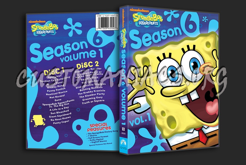 Spongebob Squarepants Season 6 Volume 1 dvd cover