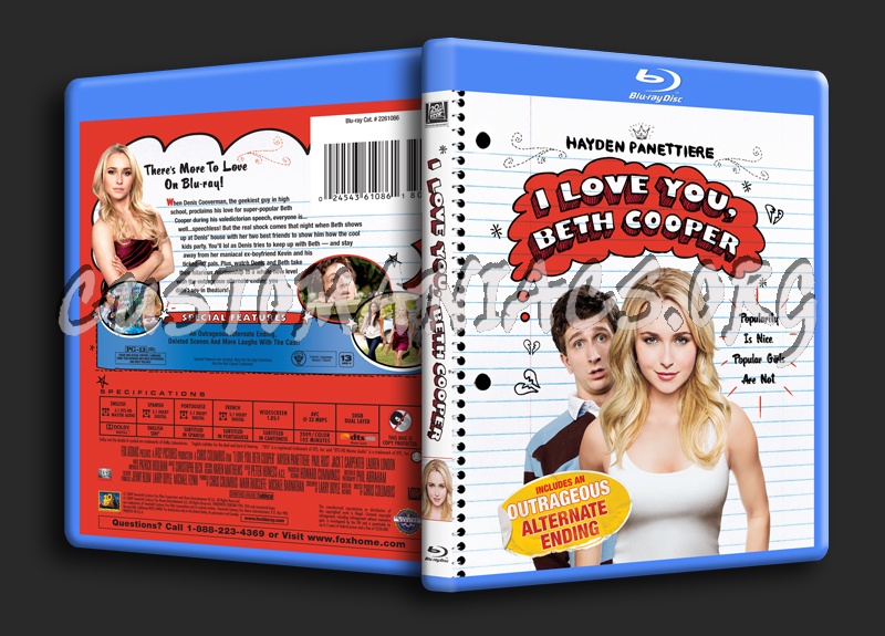 I Love You, Beth Cooper blu-ray cover - DVD Covers & Labels by  Customaniacs, id: 76089 free download highres blu-ray cover