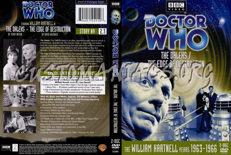 Doctor Who 2-3 Daleks - Edge of Destruction dvd cover