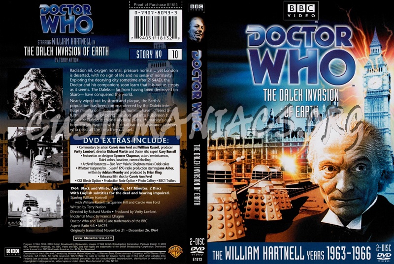 Doctor Who 10 Dalek Invasion of Earth dvd cover