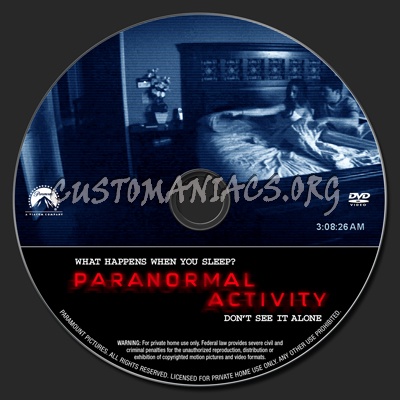 Paranormal Activity dvd label