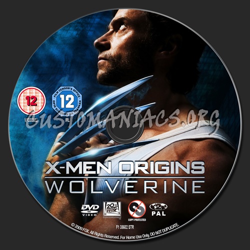 X-Men Origins Wolverine dvd label