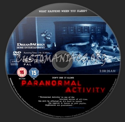 Paranormal Activity dvd label