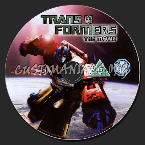 Transformers The Movie blu-ray label