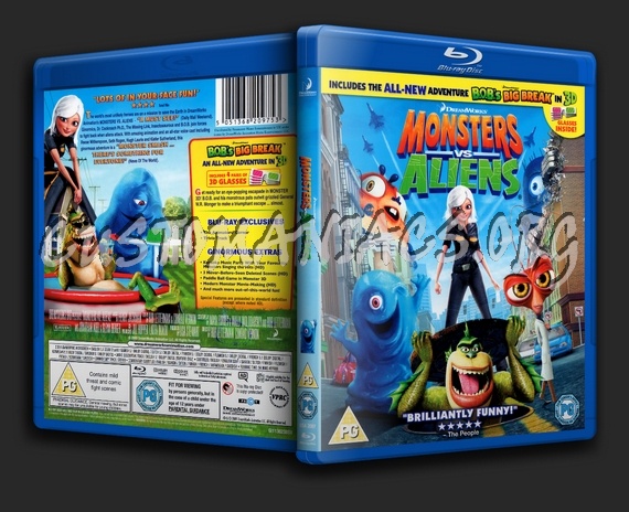 Monsters Vs. Aliens blu-ray cover