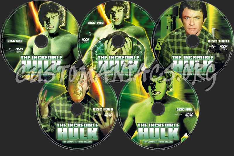 The Incredible Hulk Season 3 dvd label