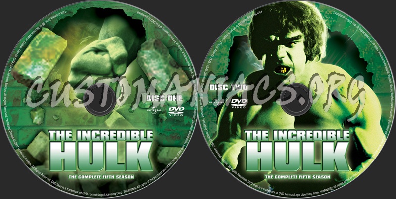 The Incredible Hulk Season 5 dvd label