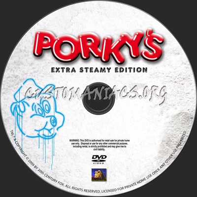 Porky's Extra Steamy Edition dvd label