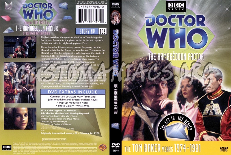 Doctor Who 103 Armageddon Factor dvd cover