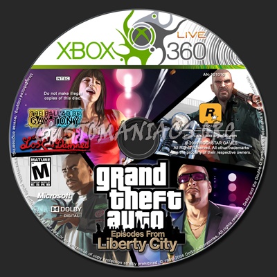 Grand Theft Auto Episodes from Liberty City dvd label