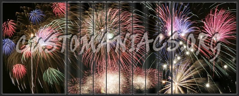 Fireworks Spanning Backgrounds 
