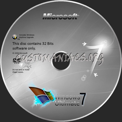 Microsoft Windows 7 dvd label