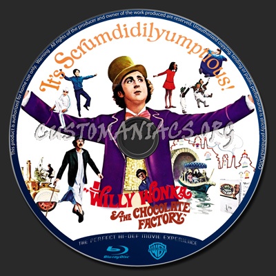 Willy Wonka And The Chocolate Factory blu-ray label