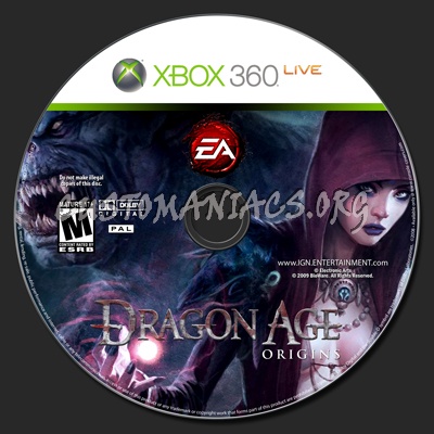 Dragon Age Origins dvd label
